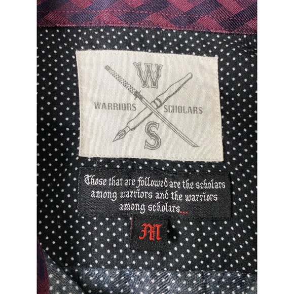 Warriors and Scholars Men’s Black Long Sleeve Button Down Shirt Size Medium - Picture 5 of 10